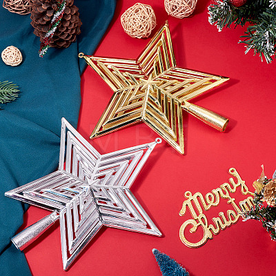 2Pcs 2 Colors Plastic Star Tree Top Decoration KY-TA0001-69-1
