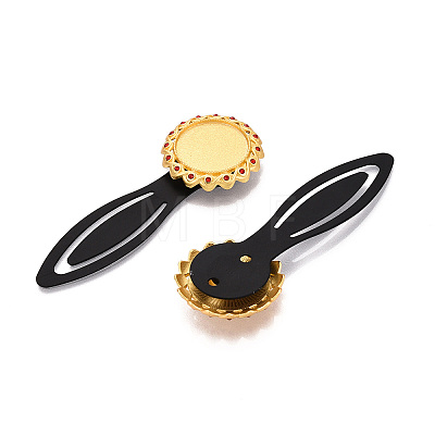 Alloy & Iron Bookmark Cabochon Settings PALLOY-N184-08G-1