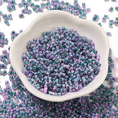 Two Tone Inside Colours Transparent Glass Seed Beads SEED-C004-05I-1