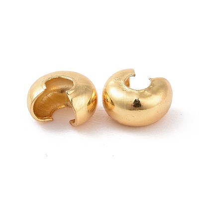 304 Stainless Steel Crimp Beads Covers STAS-P239-34G-02-1