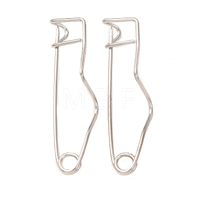 Iron Wave Safety Pin Brooch Findings JEWB-Z050-01P-03-1