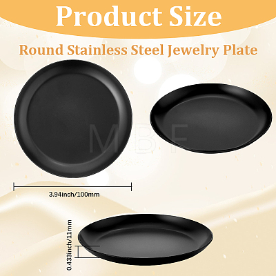 Round Stainless Steel Jewelry Plate DJEW-WH20009-02-1