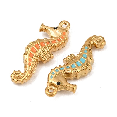 304 Stainless Steel Enamel Pendants STAS-C150-06A-G-1
