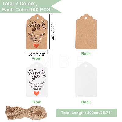 Globleland 2 Bags 2 Colors Kraft Paper Gift Tags SCRA-GL0001-03-1