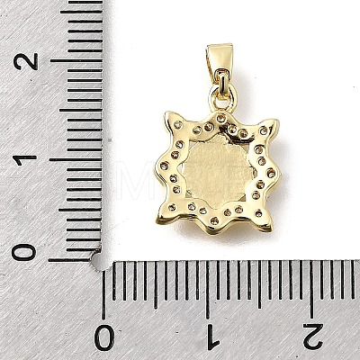 Brass Micro Pave Cubic Zirconia Pendants KK-P336-01C-G-1