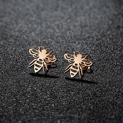 Bees 201 Stainless Steel Stud Earrings FS-WGD71BE-04-1