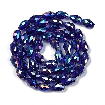 Transparent Electroplate Glass Beads Strands X-EGLA-N013-T10mm-B07-1