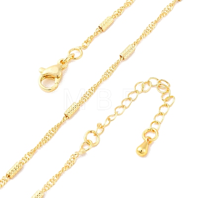 Brass Singapore Chains Necklaces for Women NJEW-D302-04G-1