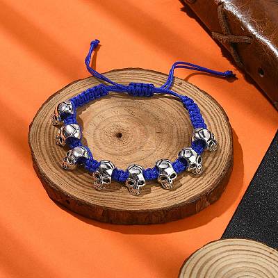 Adjustable Alloy Braided Beads Bracelets BJEW-JB10919-1