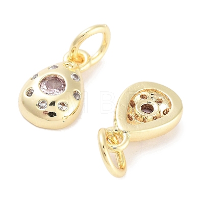 Brass Micro Pave Cubic Zirconia Charms KK-C051-02G-01-1