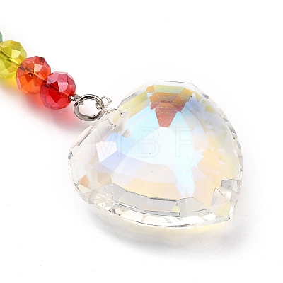 Chakra Heart Crystal Suncatcher Dowsing Pendulum Pendants PALLOY-JF00461-03-1