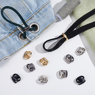 60Pcs 4 Colors Alloy Cord Locks FIND-ME0004-01B-1