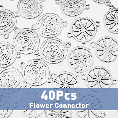 40Pcs 2 Styles Alloy Connector Charms FIND-DC0002-58-1
