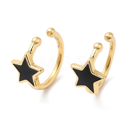 Star Enamel Cuff Earrings EJEW-G348-15G-1