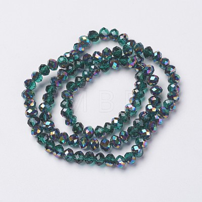 Electroplate Transparent Glass Beads Strands EGLA-A034-T8mm-Q15-1