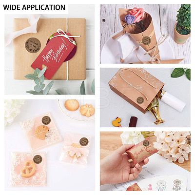 Self-Adhesive Kraft Paper Gift Tag Stickers DIY-G013-A20-1