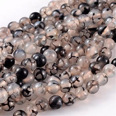 Natural Dragon Veins Agate Beads AGAT-6D-9-1