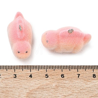 Flocking Opaque Resin Pendants RESI-F064-A09-1
