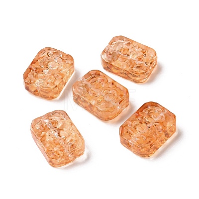 Transparent Spray Painted Glass Beads X-GLAA-I050-08E-1