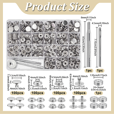 Removable Zinc Alloy Snap Button Sets TOOL-WH0059-126A-1