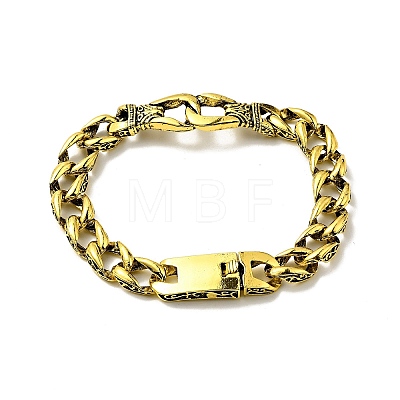 Men's Alloy Interlocking Knot Link Bracelet with Curb Chains BJEW-A129-03AG-1