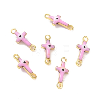 Brass Enamel Connector Charms KK-J302-08G-01-1