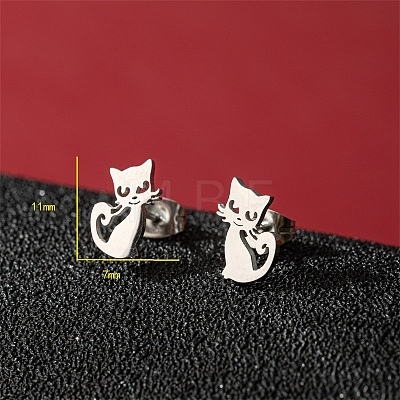 Non-Tarnish Stainless Steel Stud Earrings PW-WG95520-10-1