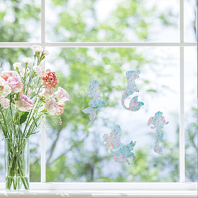 Waterproof PVC Colored Laser Stained Window Film Adhesive Stickers DIY-WH0256-017-1