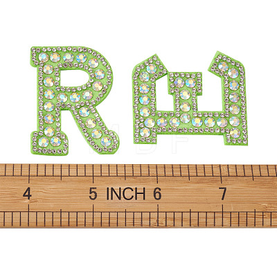 Alphabet Resin Rhinestone Patches DIY-TAC0005-45G-1