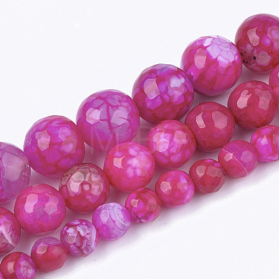 Natural Crackle Agate Beads Strands G-T119-01A-04-1