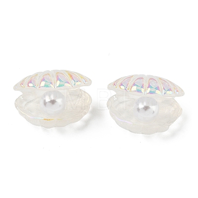 UV Plating Ocean Theme Transparent Resin Cabochons CRES-D306-01B-1