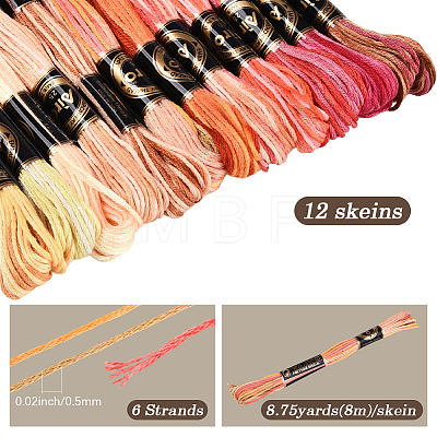 6-Ply Polyester Embroidery Floss OCOR-WH20074-15E-1