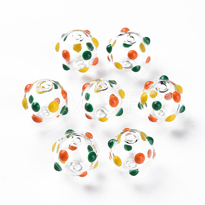 Transparent Glass Enamel Beads GLAA-N049-012C-1