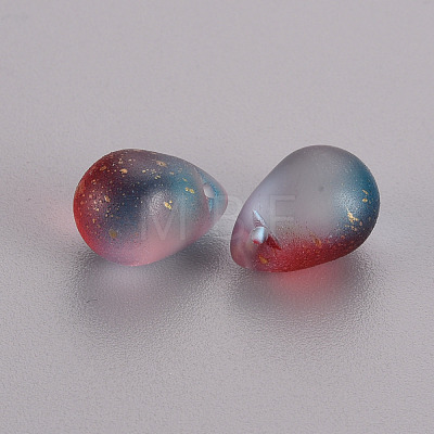 Two Tone Transparent Spray Painted Glass Charms GLAA-T016-37-F03-1