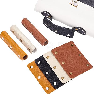 Olycraft 8Pcs 4 Colors PU Leather Luggage Handle Wrap Covers DIY-OC0009-61-1