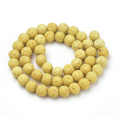 Synthetic Lava Rock Beads Strands G-S277-8mm-18-1