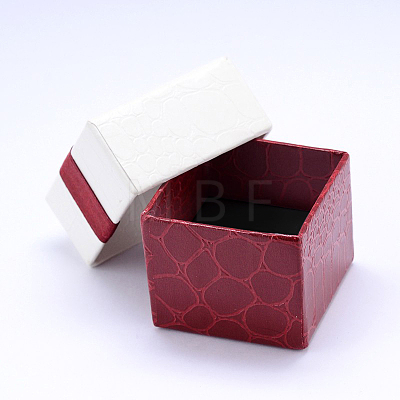 Rectangle Cardboard Ring Boxes with Black Velvet inside & Bowknot X-CBOX-N006-02-1