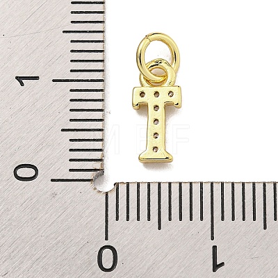 Initial Letter Brass with Cubic Zirconia Charms KK-Q814-26T-G-1