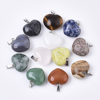 Natural Mixed Stone Pendants G-R461-29-B-1