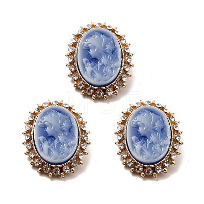 Resin Women Cameo Brooches JEWB-P013-11G-1