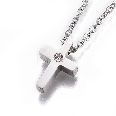 304 Stainless Steel Pendant Necklaces NJEW-E141-25-1