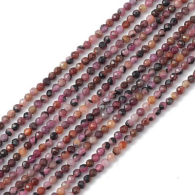 Natural Red Corundum/Ruby and Sapphire Beads Strands G-B037-01A-1