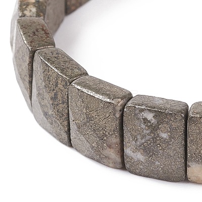 Natural Pyrite Stretch Bracelets BJEW-F406-B12-1