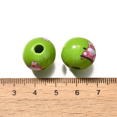 Valentine's Day Element Printed Wood Beads WOOD-R002-01-20-1