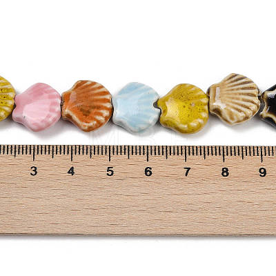 Glazed Porcelain Beads Strands X-PORC-Q002-01A-11-1