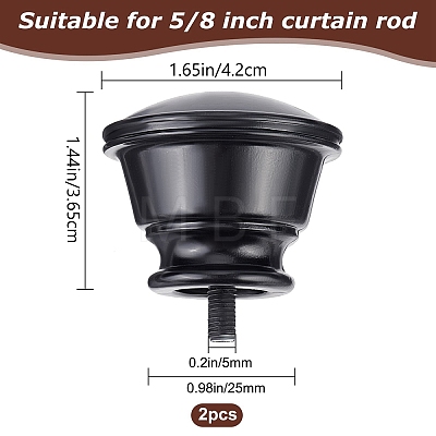 Gorgecraft Plastic Round Curtain Rod Finials FIND-GF0002-88B-1