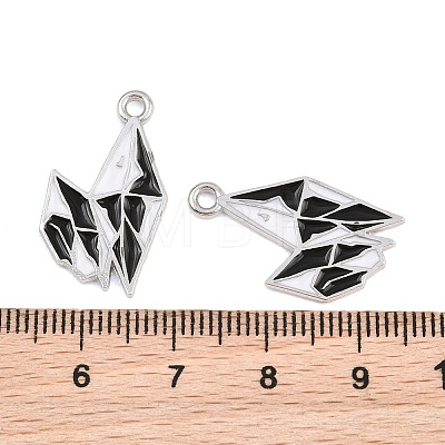 Alloy with Black Enamel Pendants AL-CBA2919-02P-03-1