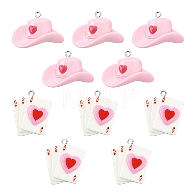 10Pcs Valentine's Day Resin Pendants FIND-YW0007-92A-1