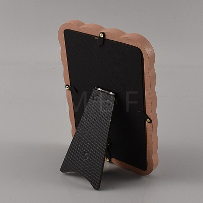 Resin Wavy Edge Photo Frame Stand for Tabletop Display RE-JOYA7E4-01B-1