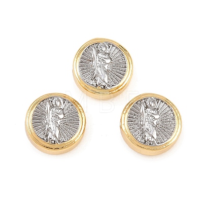 Two Tone Brass Beads KK-C162-088A-GP-1